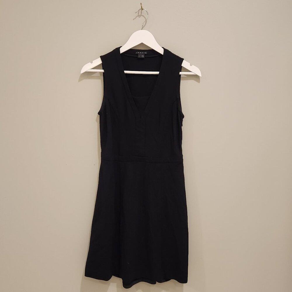 Theory Little Black Dress Classic Minimalist Office Date Night Chic - Size 4